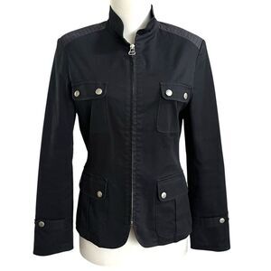 Rag & Bone Utility Army Jacket sz 4 Black Elbow Patch